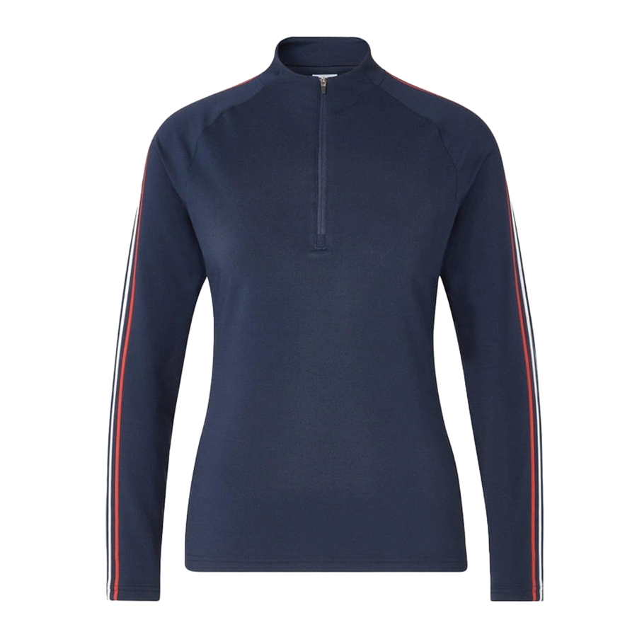 Cross Women's Stripe Zip Long Sleeve Polo