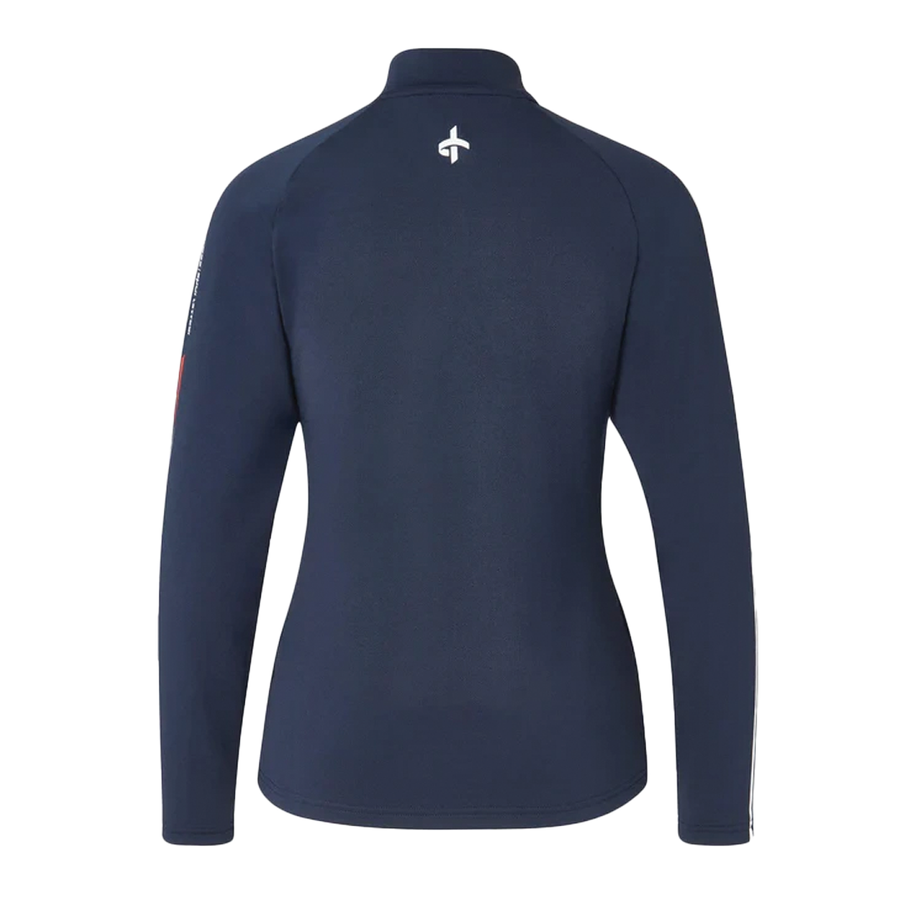Cross Women's Stripe Zip Long Sleeve Polo