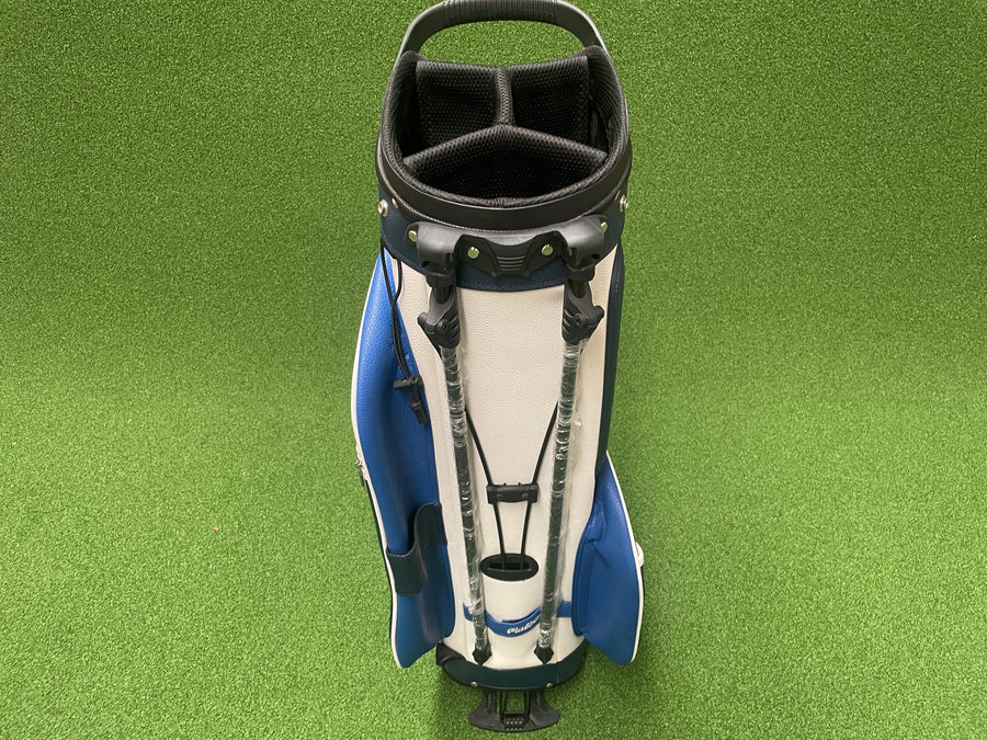 Malbon Blue/White Leather 4-Way Stand Bag (USED) - pockets