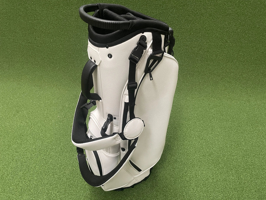 Premium White Leather 5-Way Stand Bag (LIKE NEW) - front view