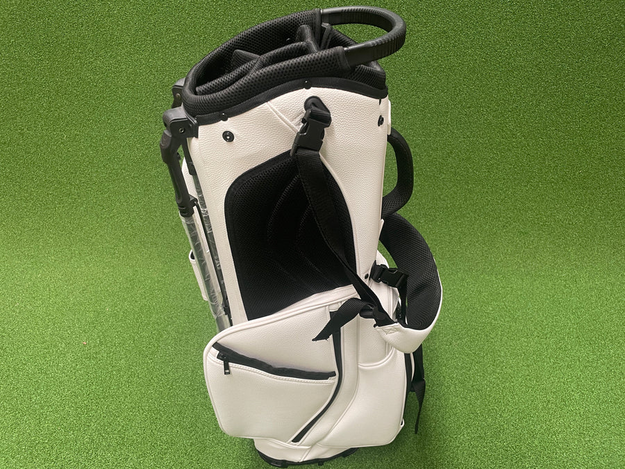 Premium White Leather 5-Way Stand Bag (LIKE NEW) - top divider