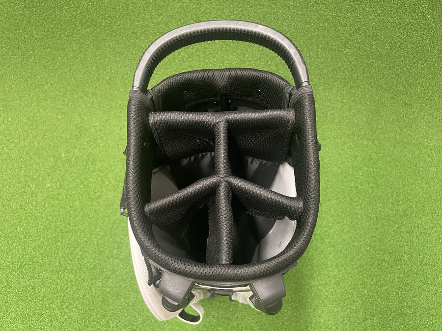 Premium White Leather 5-Way Stand Bag (LIKE NEW) - back view