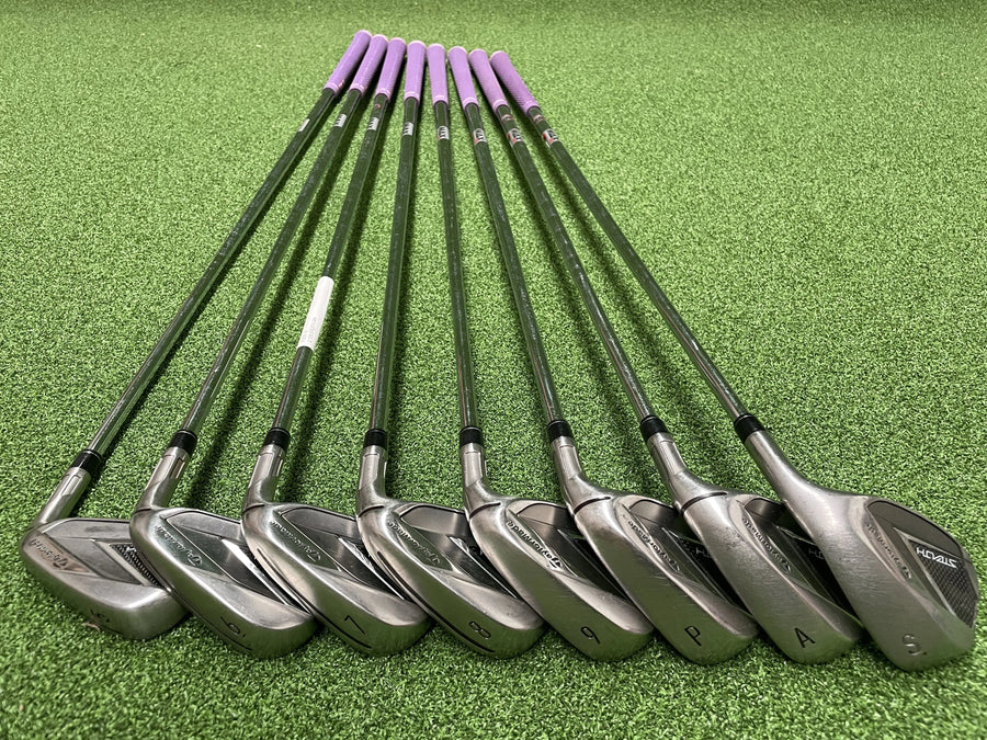 2022 TaylorMade Stealth 5-9, PW, AW, SW Iron Set - clubface