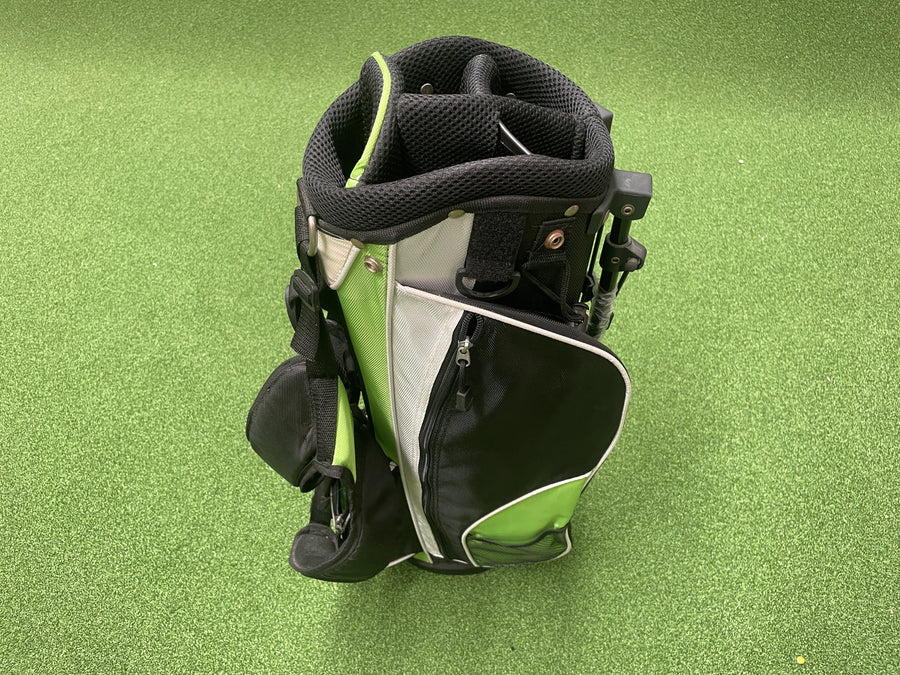 Black/Green Junior 6-9 5-Way Stand Bag (LIKE NEW) - front view