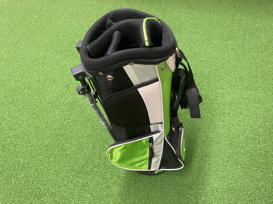 Black/Green Junior 6-9 5-Way Stand Bag (LIKE NEW) - top divider