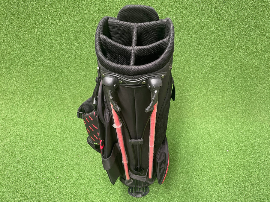 Ellesse Black/Red 6-Way Stand Bag (LIKE NEW) - pockets