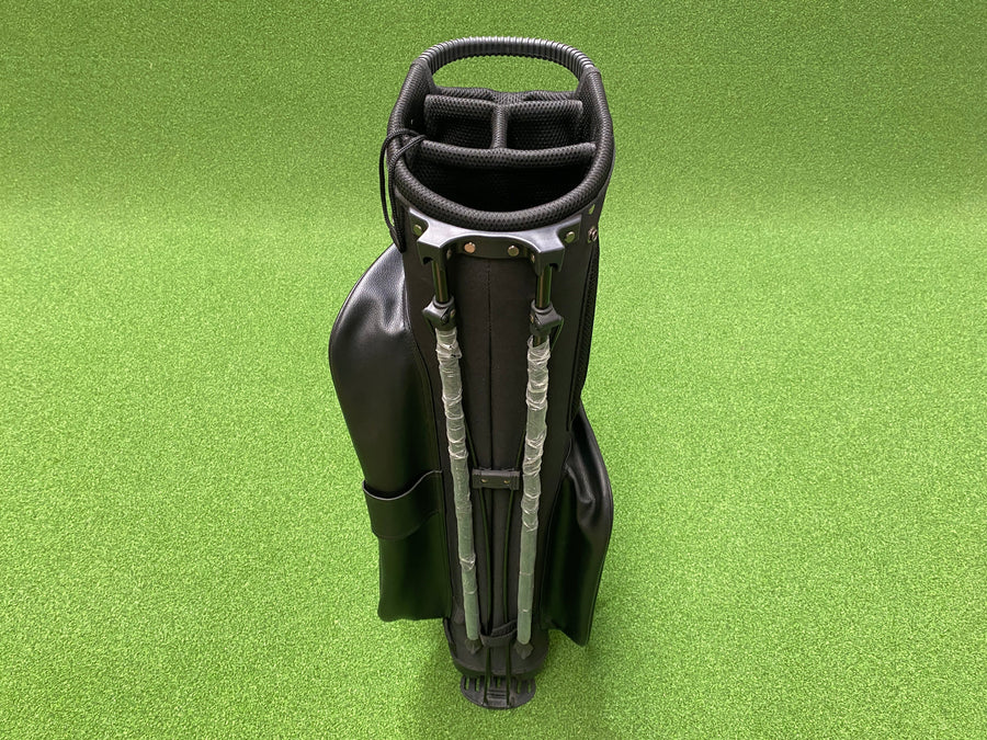 Robin Black Leather 4-Way Stand Bag (LIKE NEW) - pockets