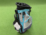 Grey/Aqua/Purple Junior 6-8Yr Olds 4-Way Stand Bag With Raincover *Pen Marks*