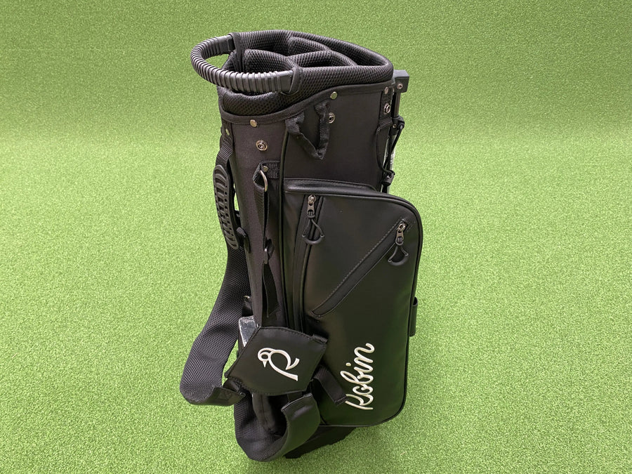 Robin Black Leather 4-Way Stand Bag (LIKE NEW) - front view