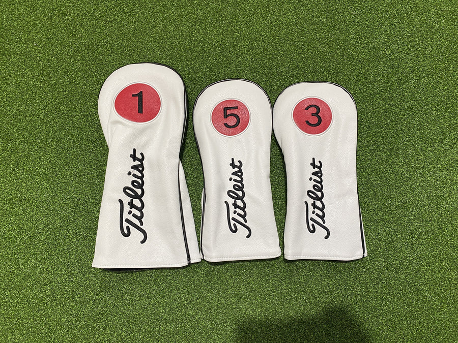 *New* Titleist Numbered Headcovers - White