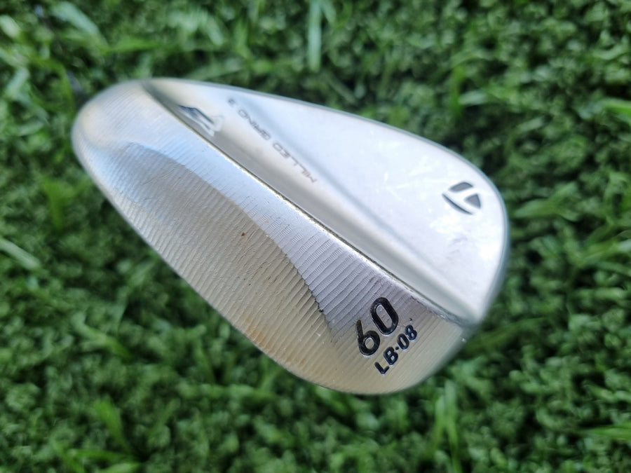 TaylorMade Milled Grind 3 Wedge 60/08 LB Stiff Right Handed (USED) - sole showing 60 degree loft and 08 LB bounce