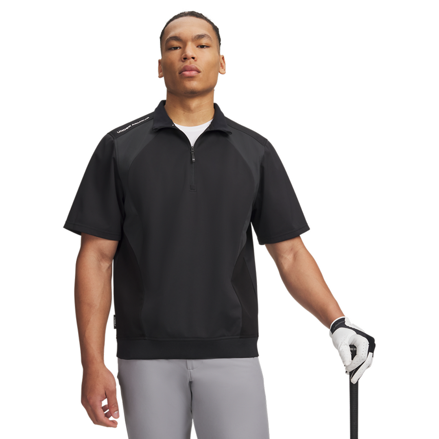 Under Armour Men's Driver Wind Short Sleeve Half Zip - Black