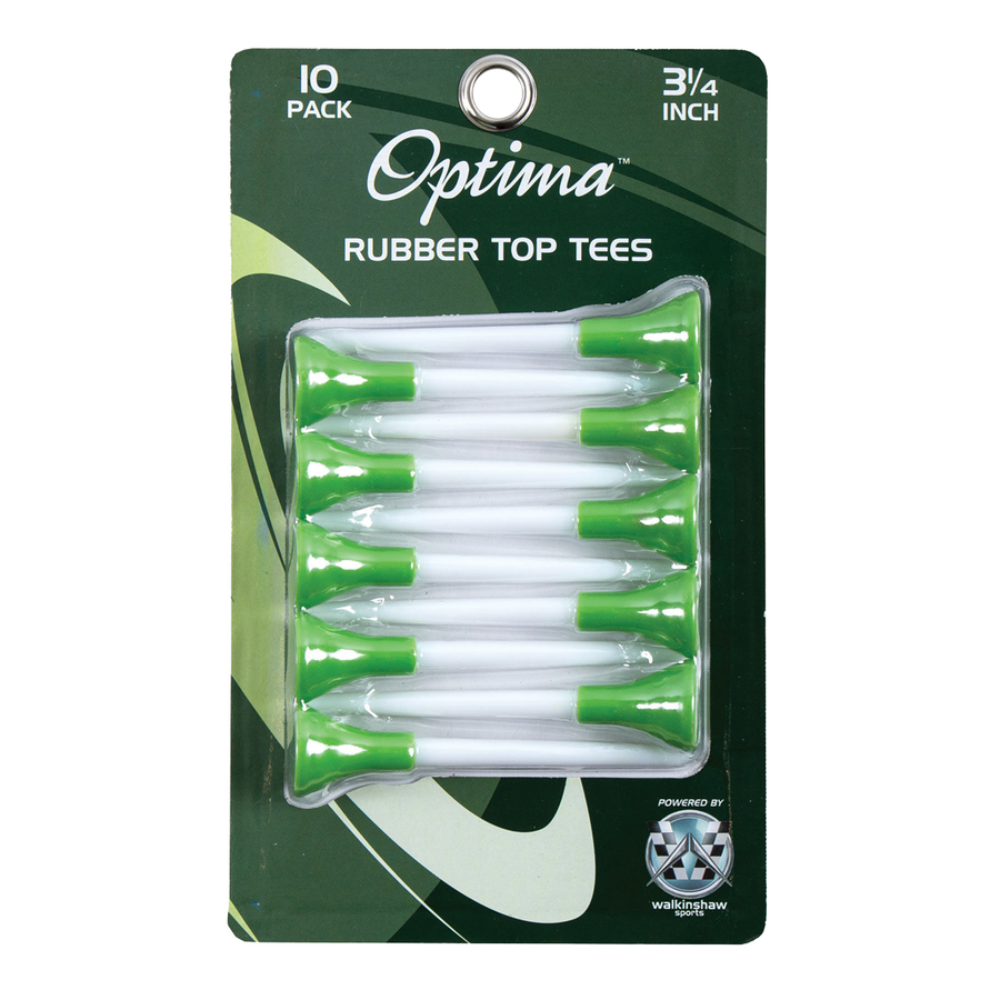 Optima Rubber Top Golf Tees - 10 Pack
