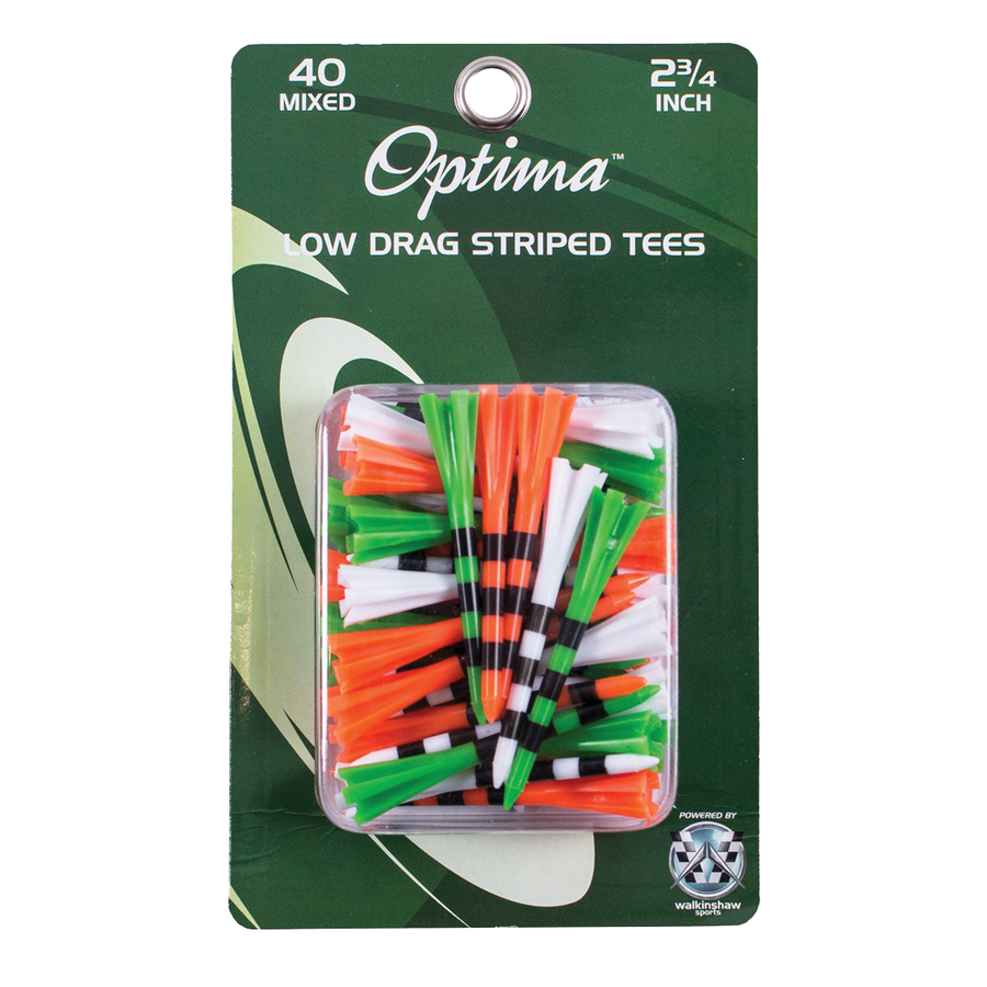 Optima High Low Drag Golf Tees - 40 Pack