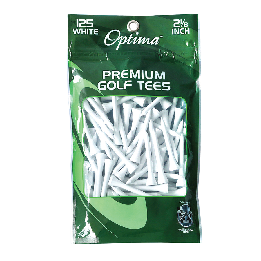 Optima Wood White Golf Tees - 125 Pack