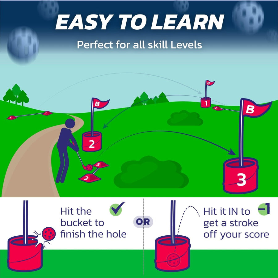 BucketGolf Starter (3 hole Set) (NO CLUBS USE YOUR OWN OR ADD ON)