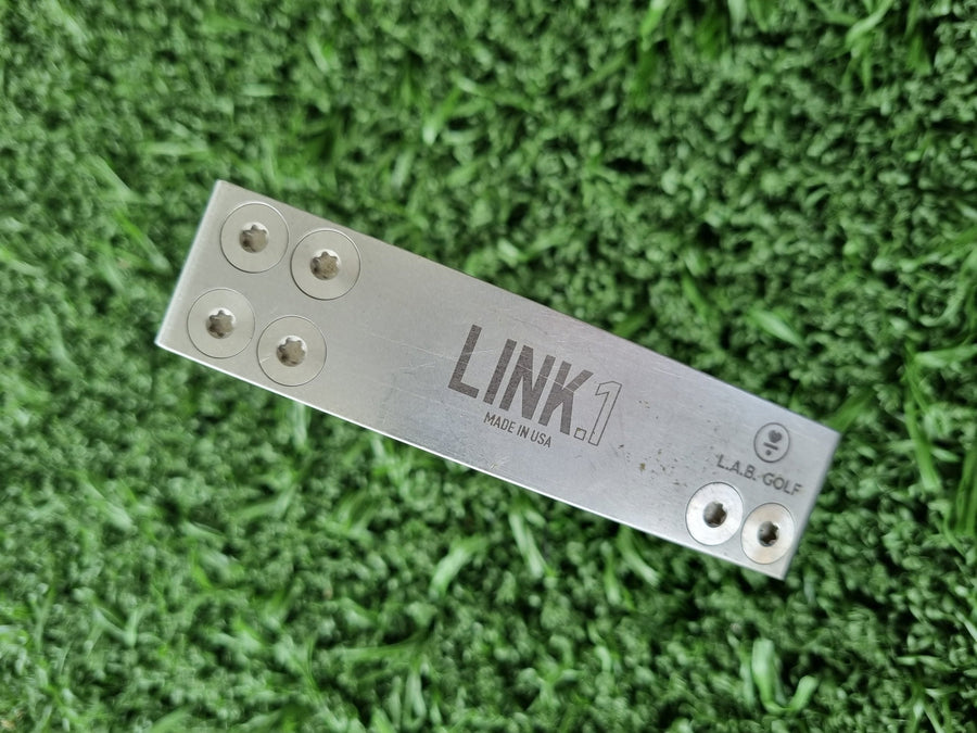 L.A.B. Golf Link.1 Putter 34" Right Handed (USED) - sole showing LINK.1 Made in USA stamp